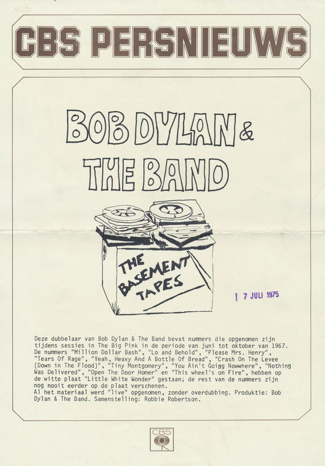 basement tapes promo